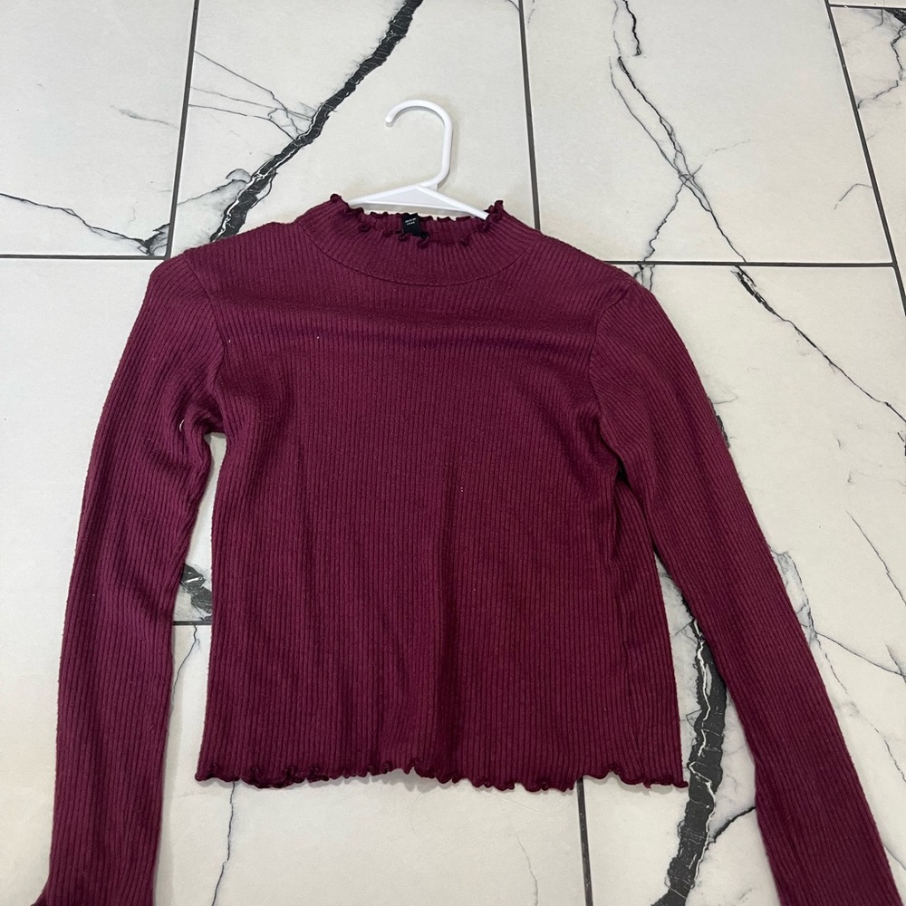 art class Burgundy Long Sleeve Ribbed Tee